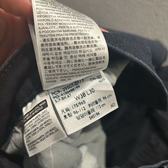 Levis Jeans Mens 38x30 Blue Premium Lot 502 Tapered Leg Stretch Denim Big E - Picture 7 of 11